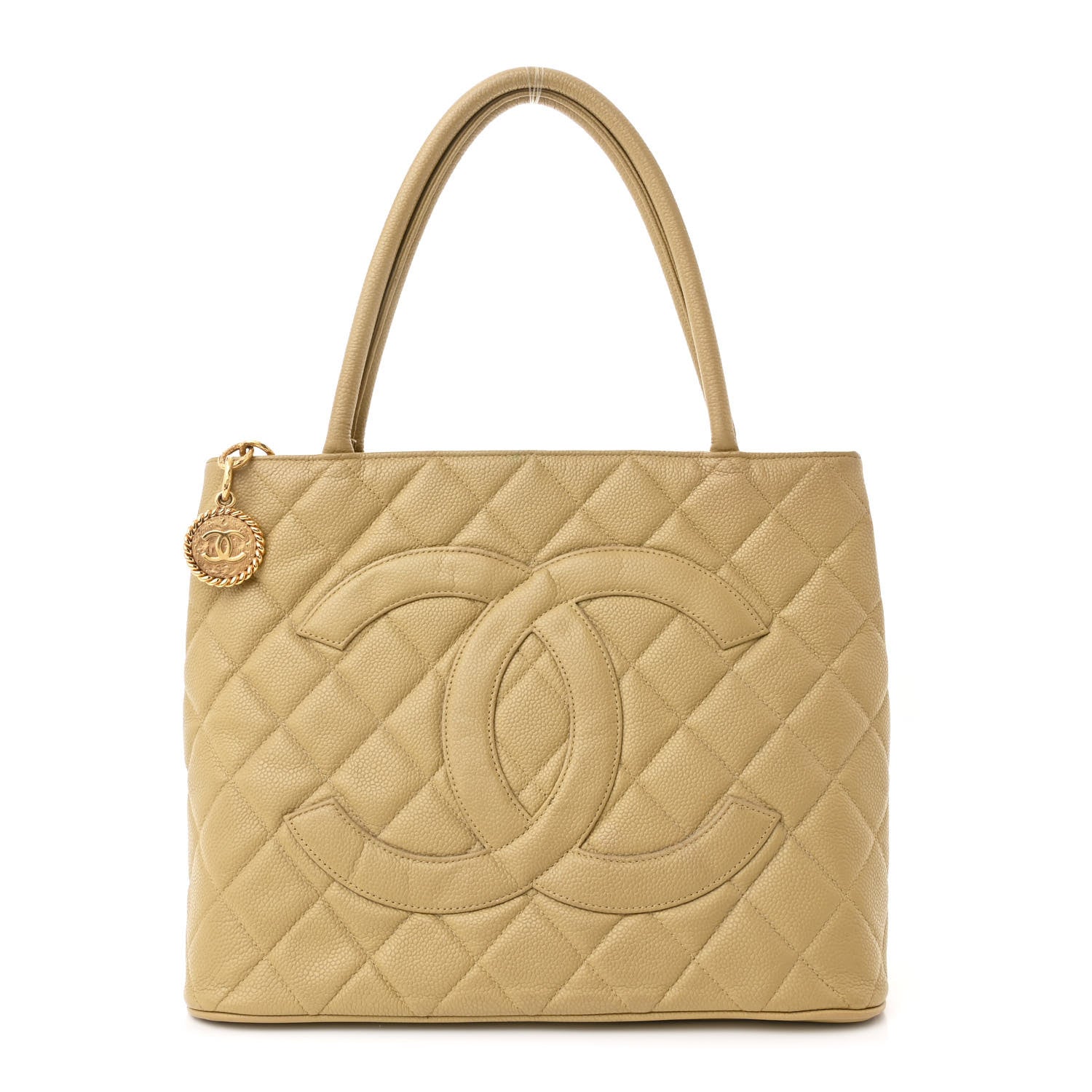Chanel Caviar Quilted Medallion Tote Beige 1 of 13