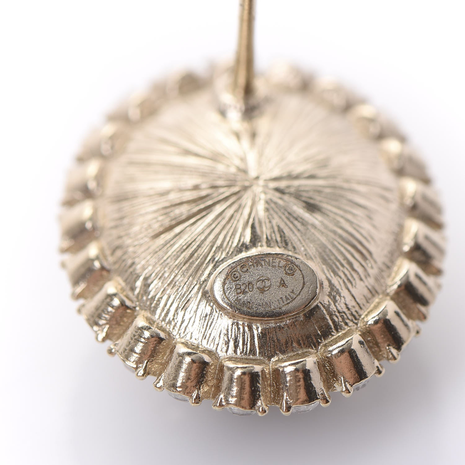 Chanel Crystal Resin CC Earrings Silver 3 of 4