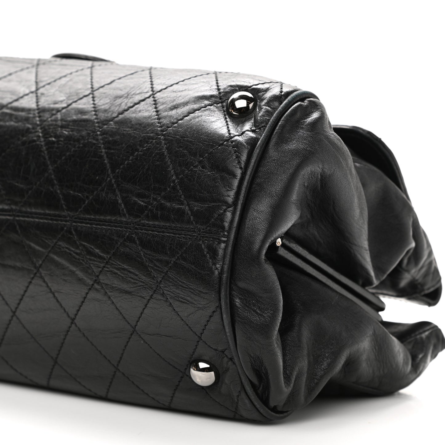 Lambskin Quilted Ritz Flap Bag Black