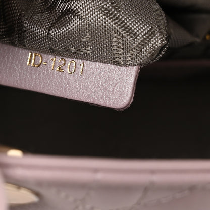 Christian Dior Metallic Lambskin Cannage Mini Lady Dior Lotus 6 of 10