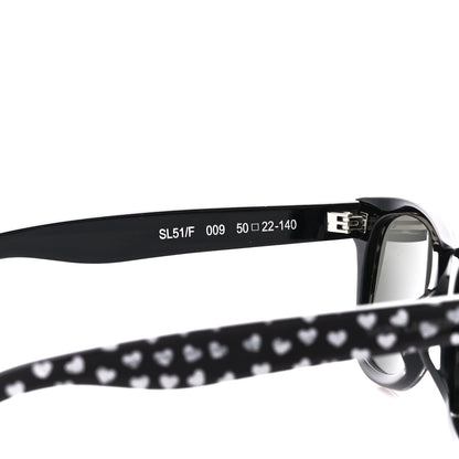 Saint Laurent Square Heart Sunglasses SL51 Black 5 of 8