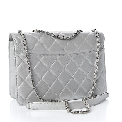 Chanel Metallic Sheepskin Quilted Beauty Lock Flap Silver 3 of 14
