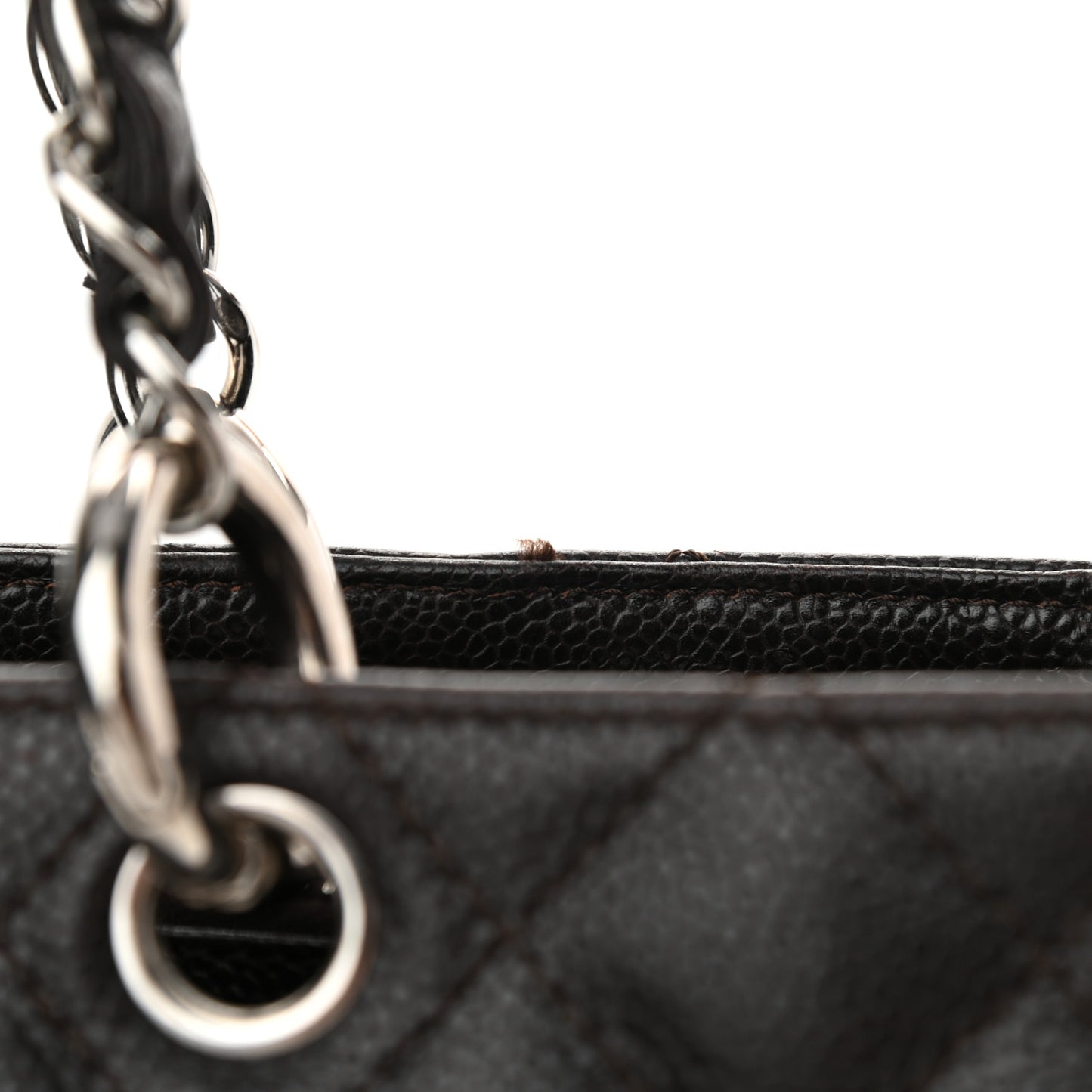 Caviar Quilted Grand Shopping Tote GST Dark Brown