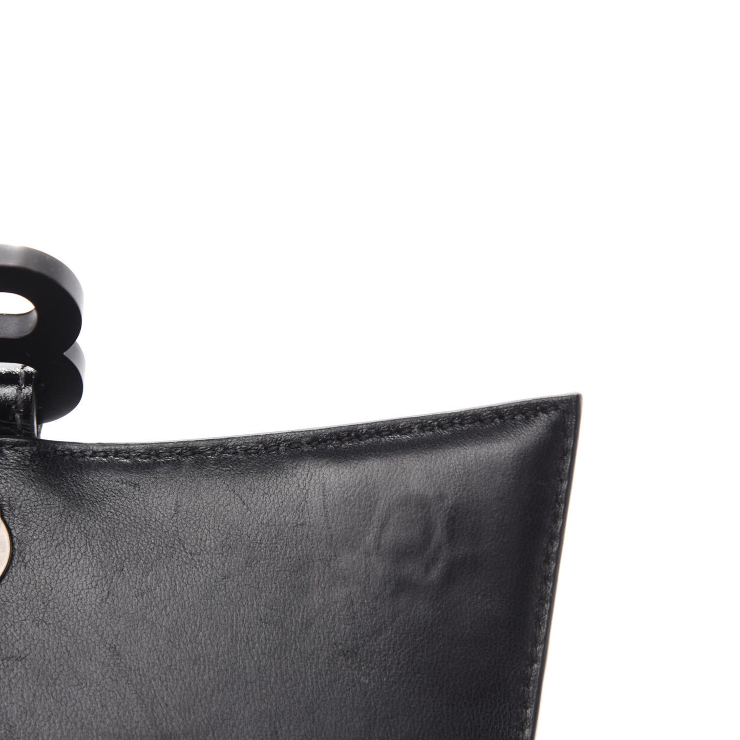 Shiny Calfskin Monochrome Crocodile Embossed Hourglass Top Handle Bag XS Black
