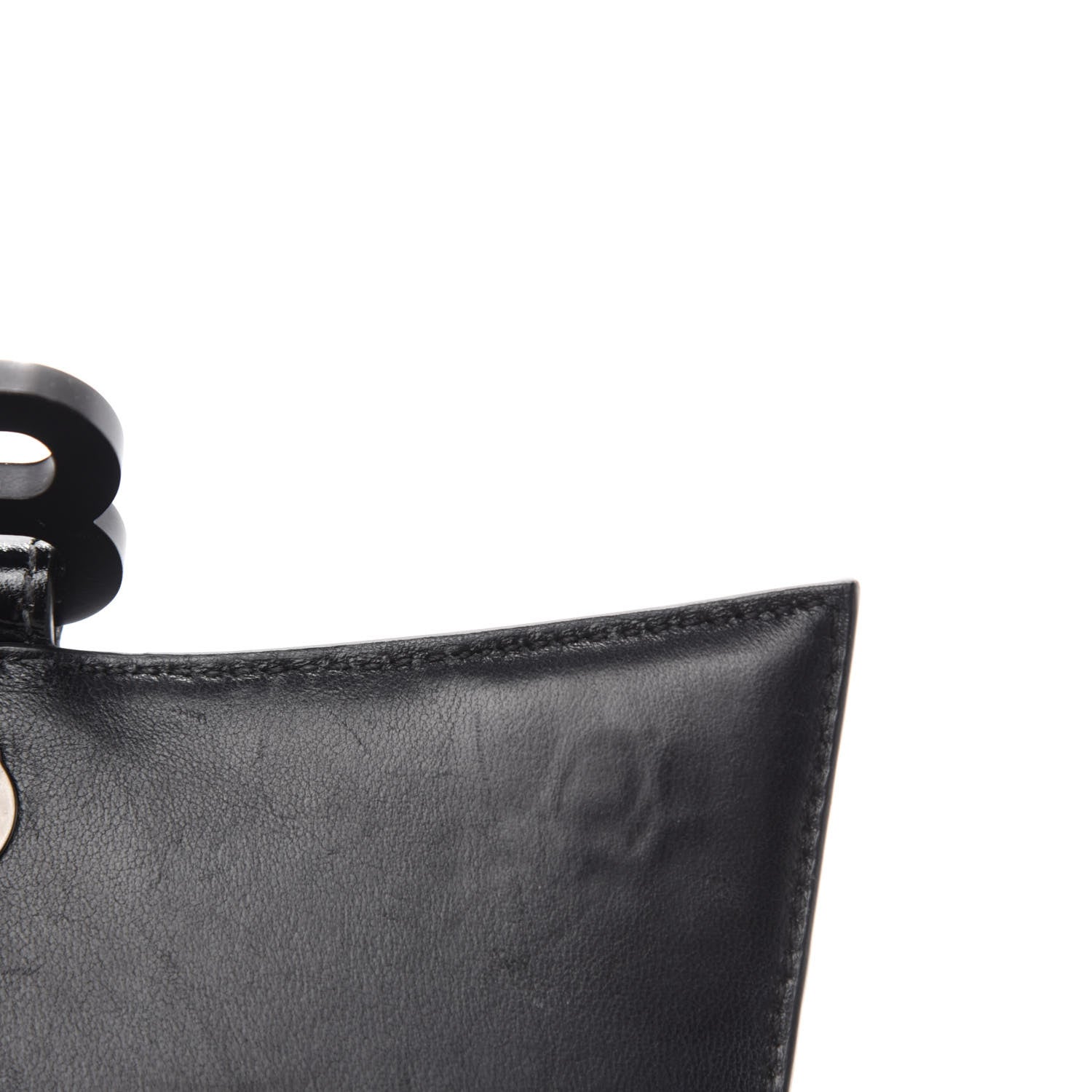 Balenciaga Shiny Calfskin Monochrome Crocodile Embossed Hourglass Top Handle Bag XS Black 8 of 12
