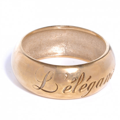 Chanel Wide Metal L'Elegance French Quote Bangle Gold 4 of 5