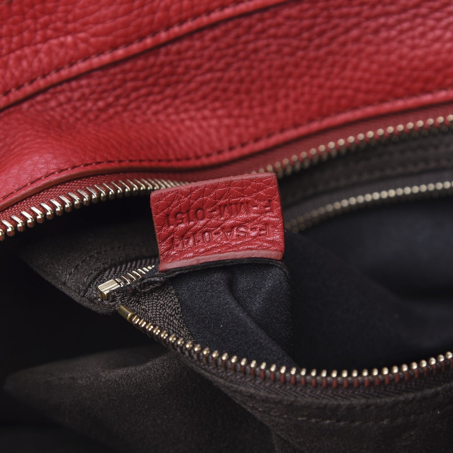 Drummed Calfskin Mini Luggage Red