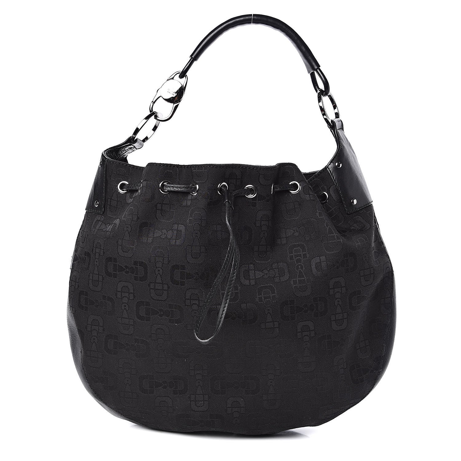 Gucci Horsebit Print Hobo Black 1 of 10