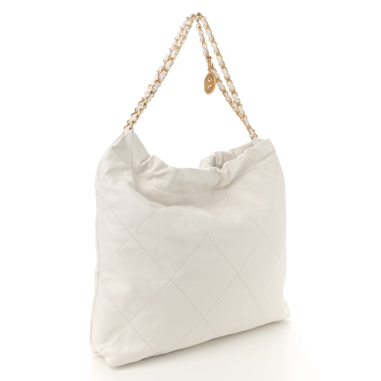 Chanel Shiny Calfskin Quilted Chanel 22 White 4 of 12