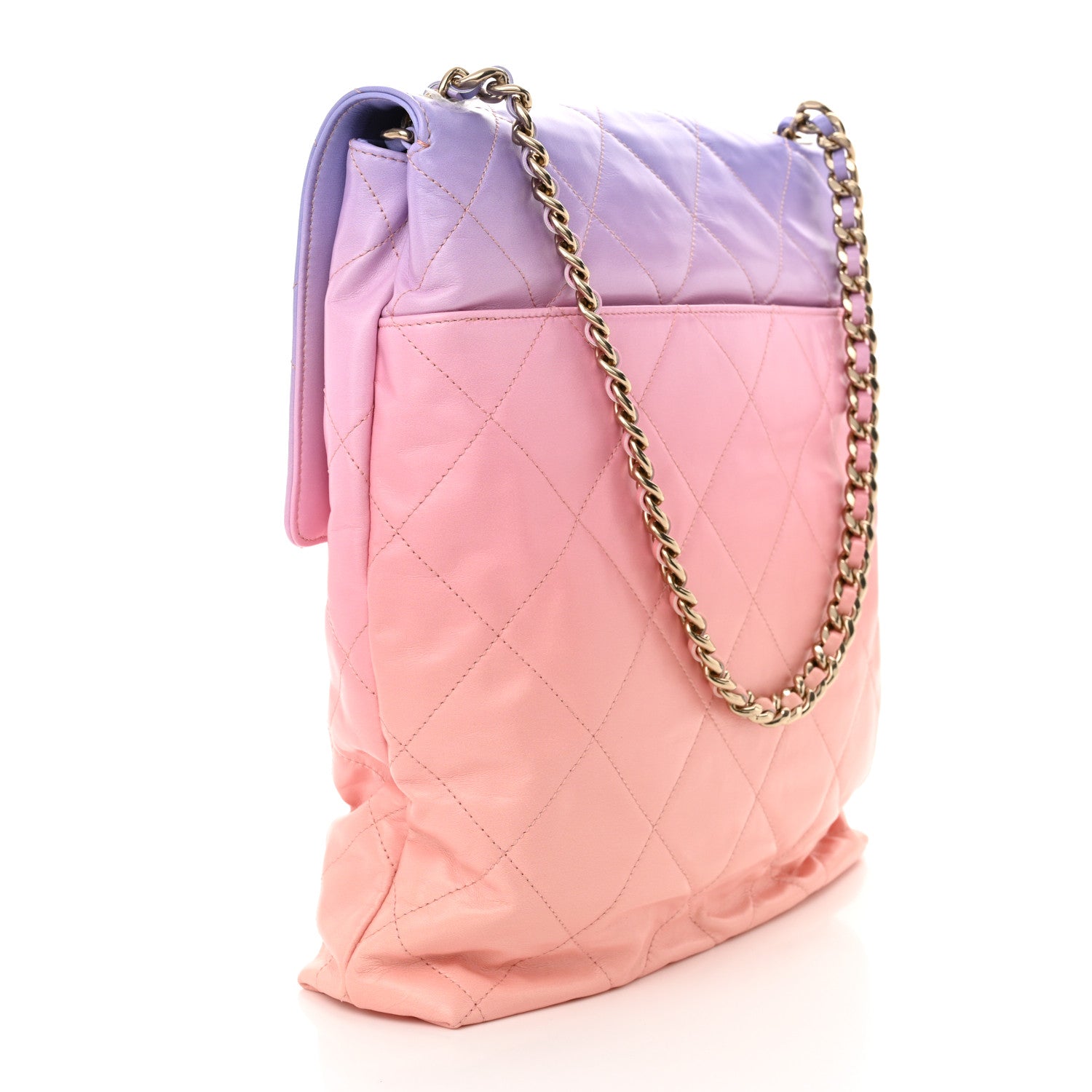 Chanel Shaded Calfskin CC Hobo Light Purple Pink Coral 3 of 10