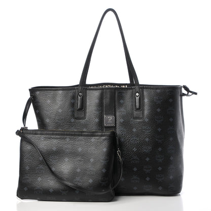 MCM Visetos Large Liz Reversible Shopper Tote Black 3 of 33