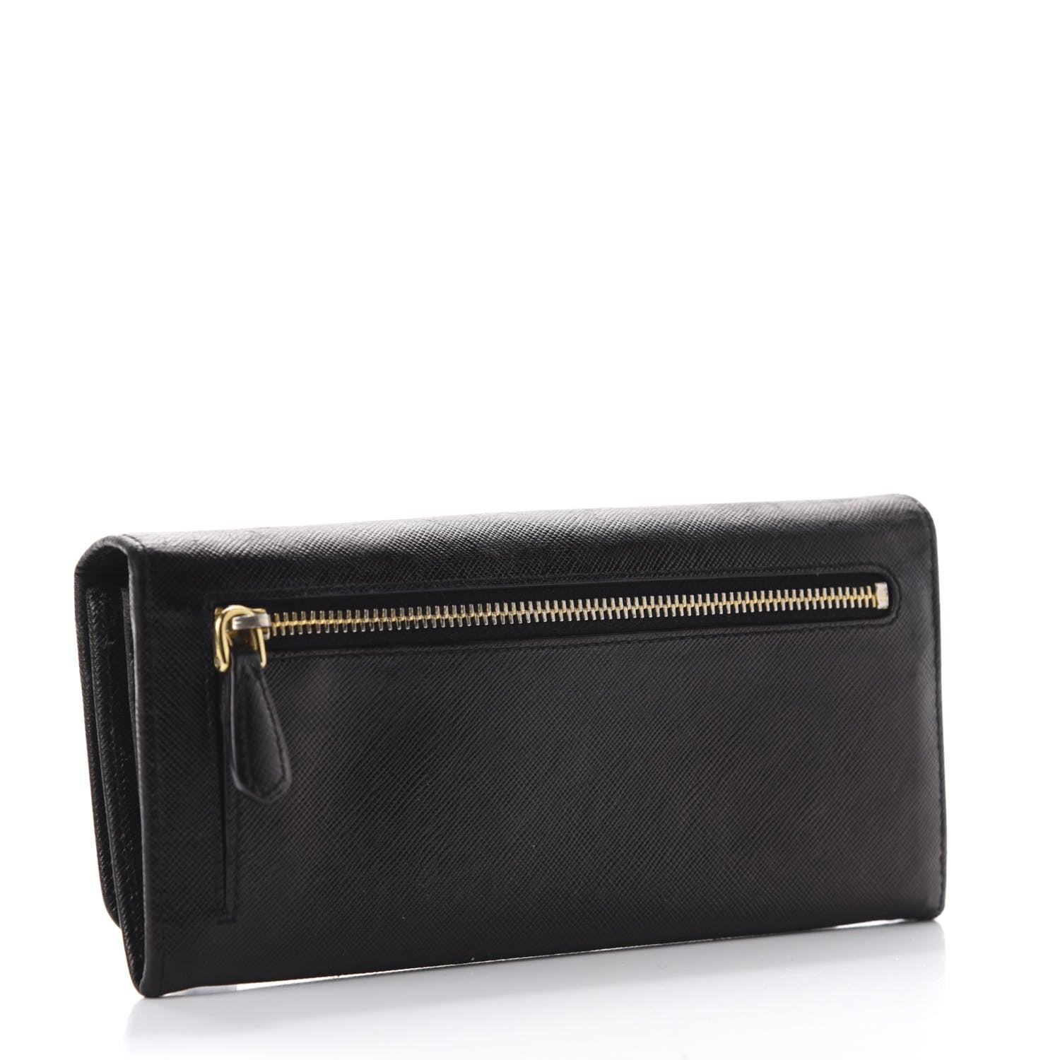 Prada Saffiano Continental Flap Wallet Black 3 of 6