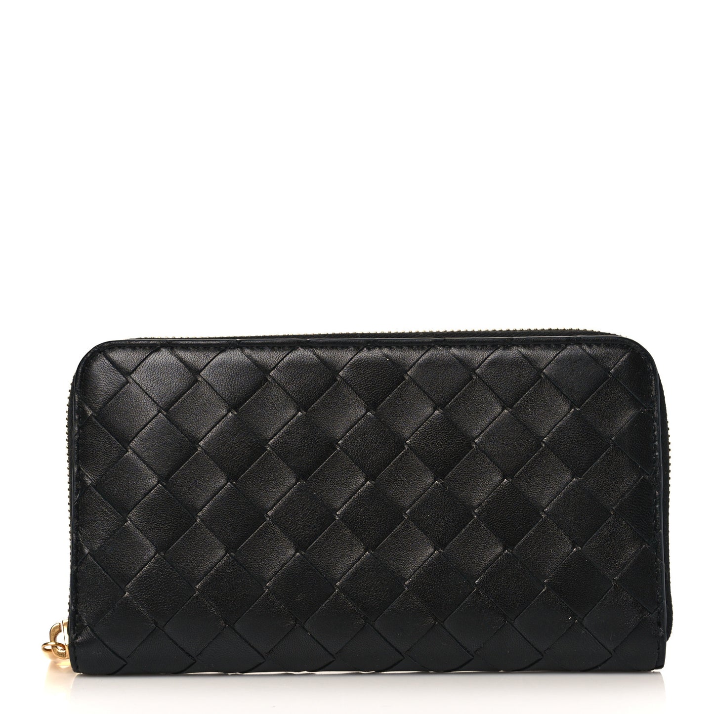 Nappa Intrecciato Zip Around Wallet Black