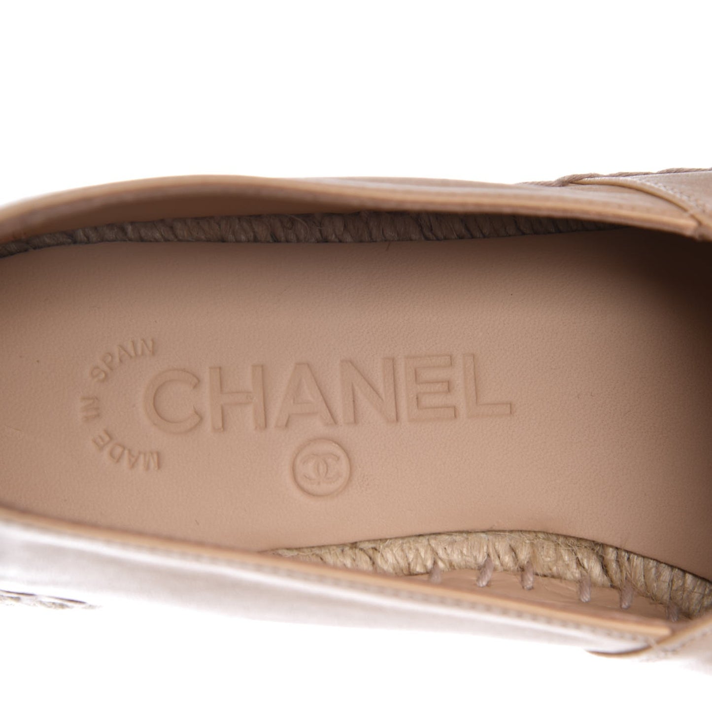 Lambskin CC Espadrilles 38 Beige Black