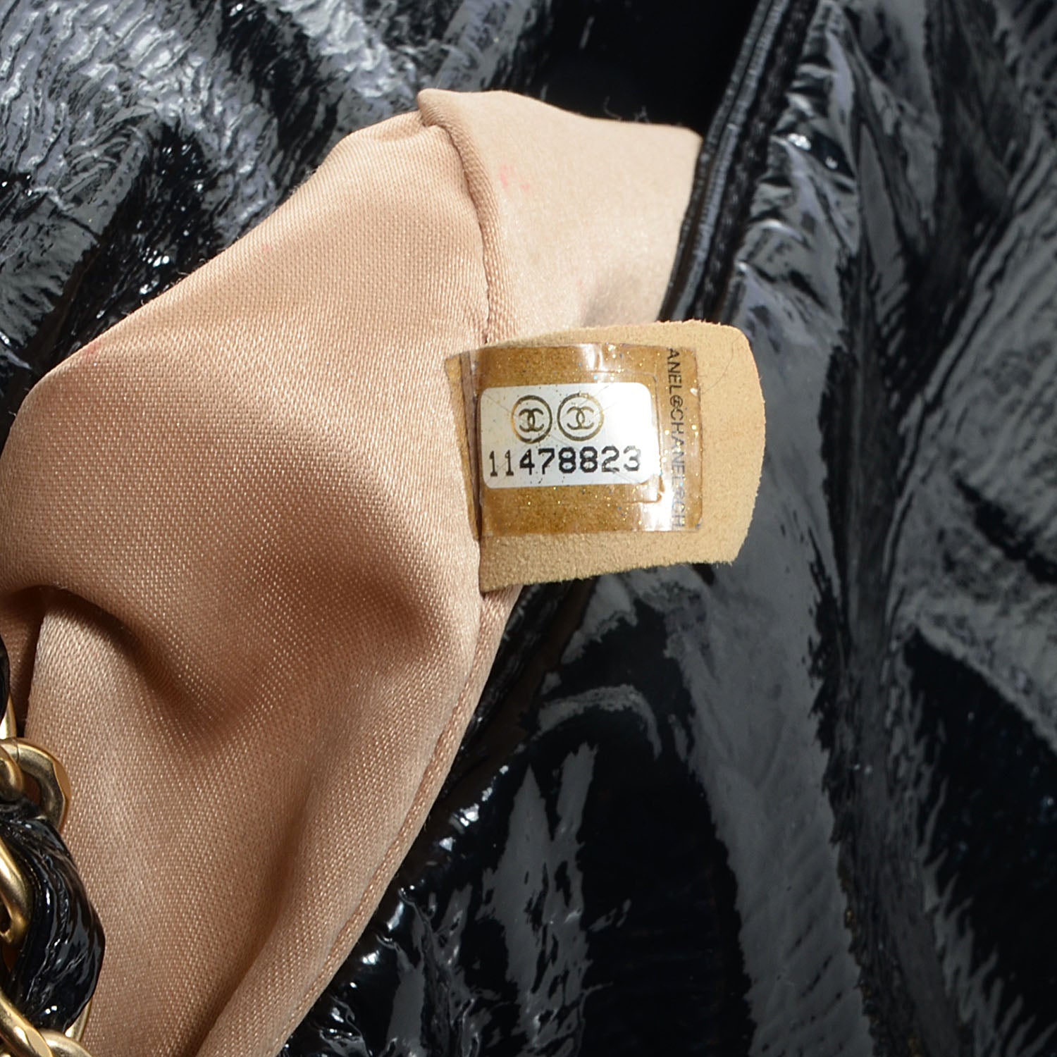 Chanel Vinyl Rock and Chain Medium Flap Black 5 of 7