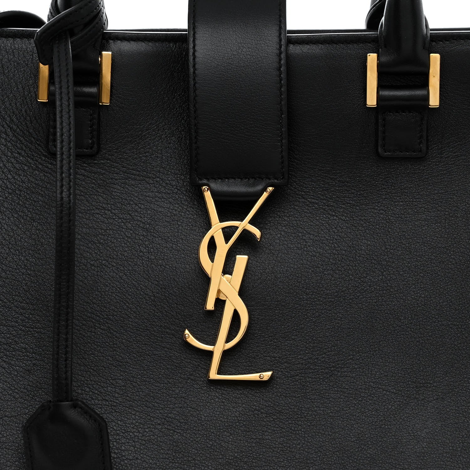 Saint Laurent Smooth Calfskin Medium Monogram Cabas Black 8 of 11