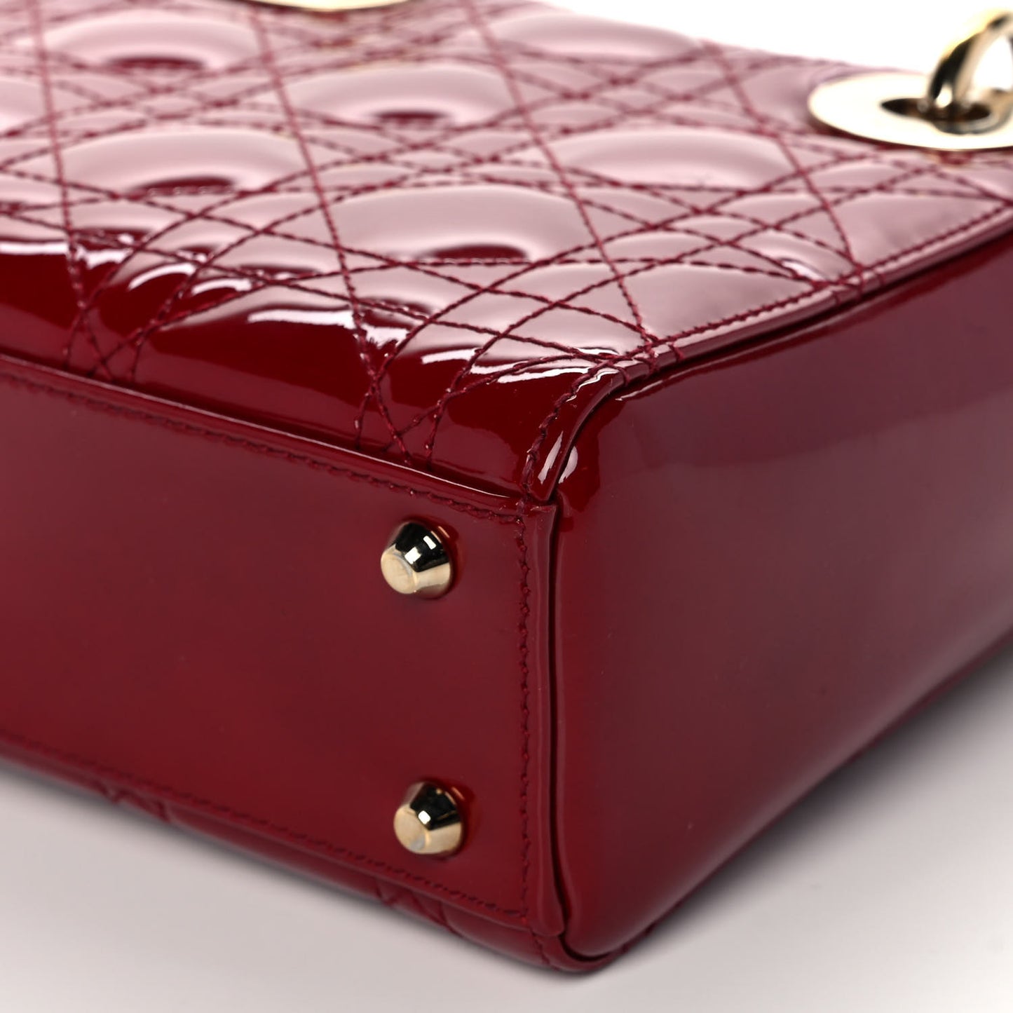 Patent Cannage Mini Lady Dior Red