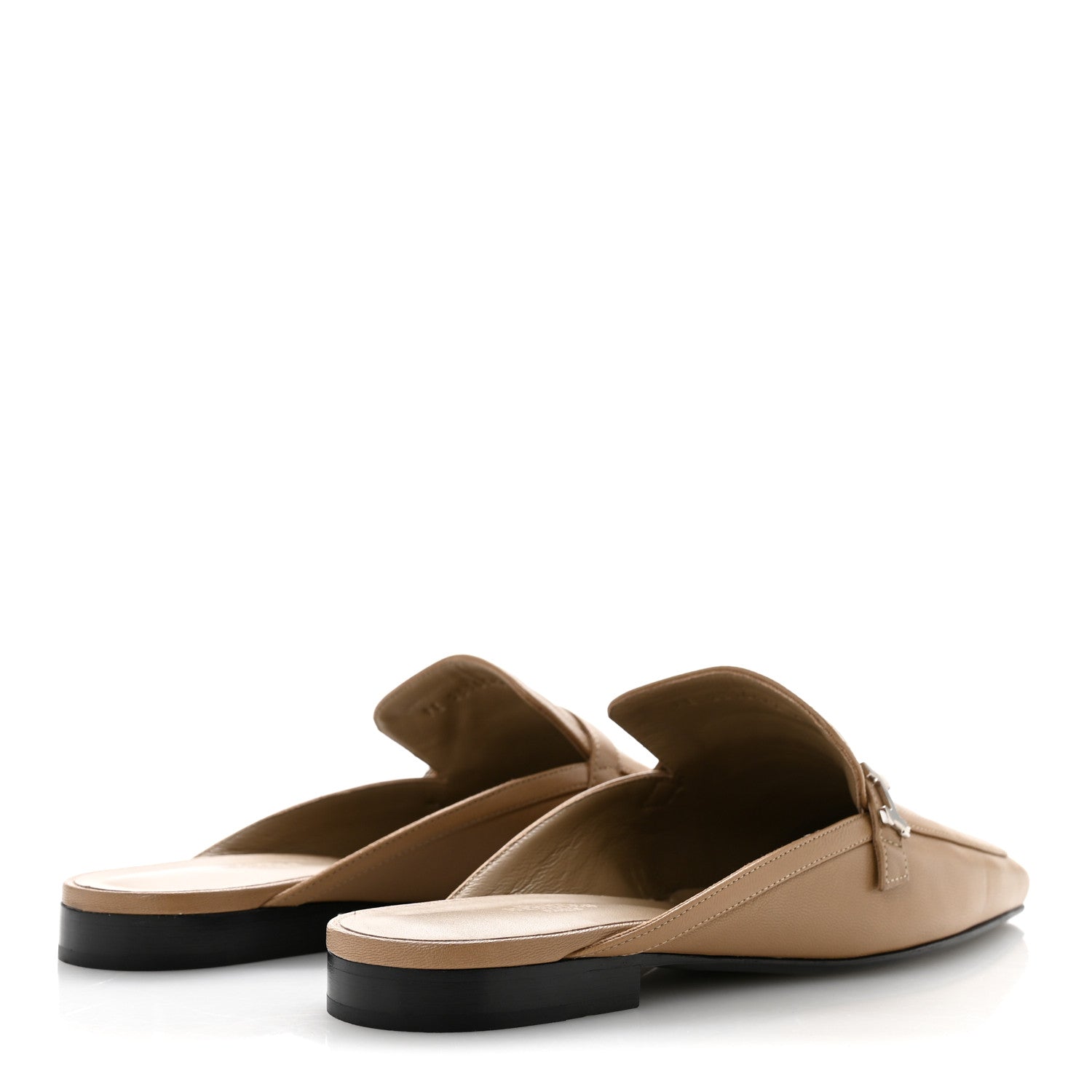 Hermes Goatskin Groupie Mules 40.5 Beige Argile 5 of 11