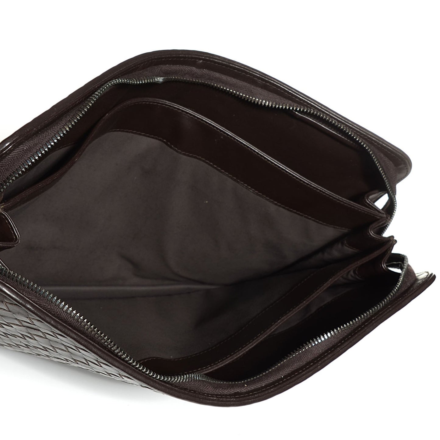 Nappa Intrecciato Document Case Ebano