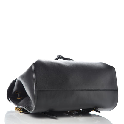Gucci Calfskin Web GG Marmont Flap Chain Backpack Black 4 of 13