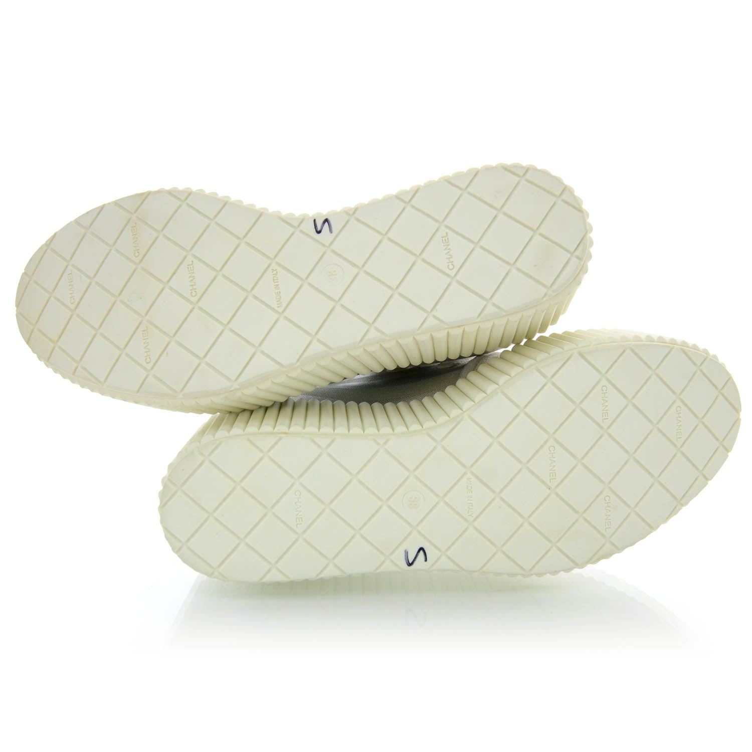 Chanel Lame Creeper Sneakers 38 Silver Stripe 4 of 6