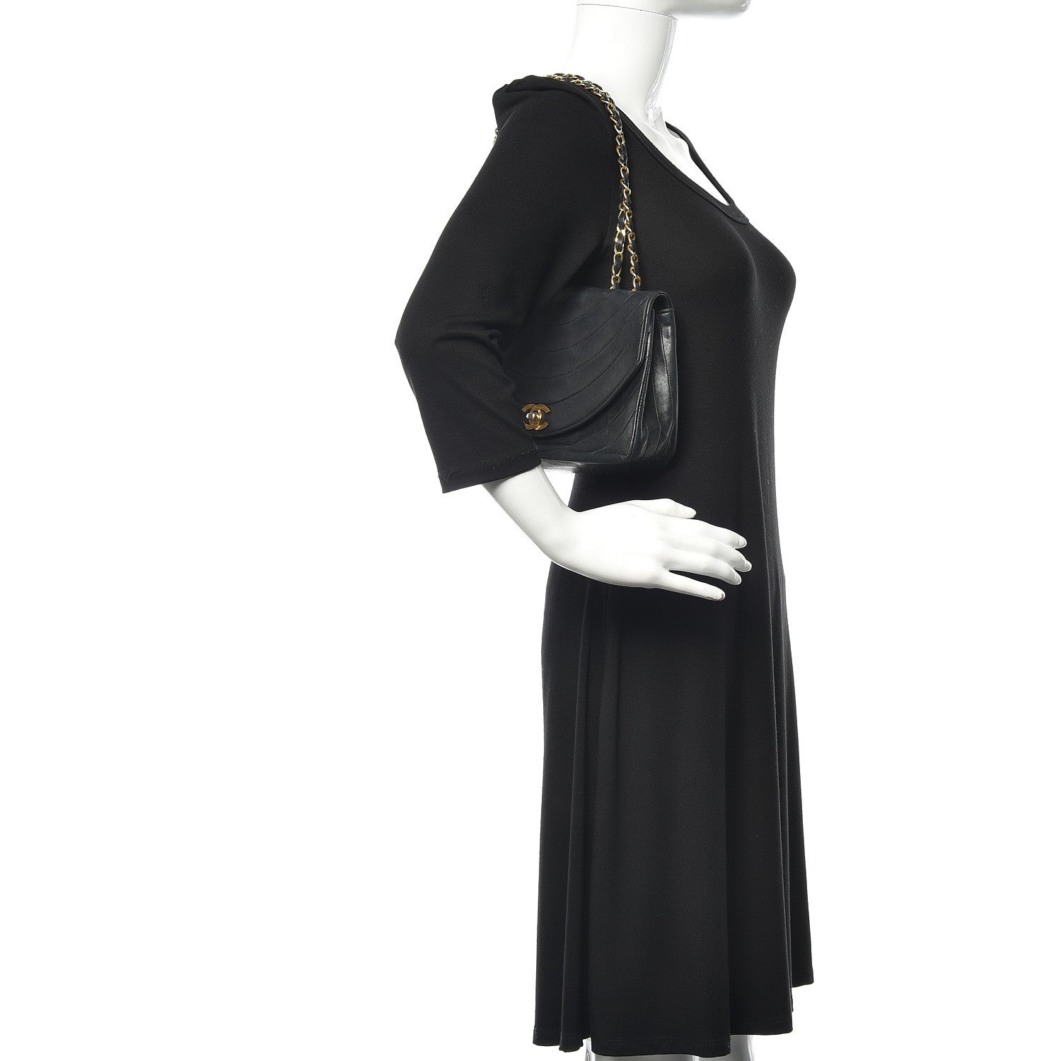 Chanel Lambskin Ribbon Quilted Small Single Flap Black 2 of 16