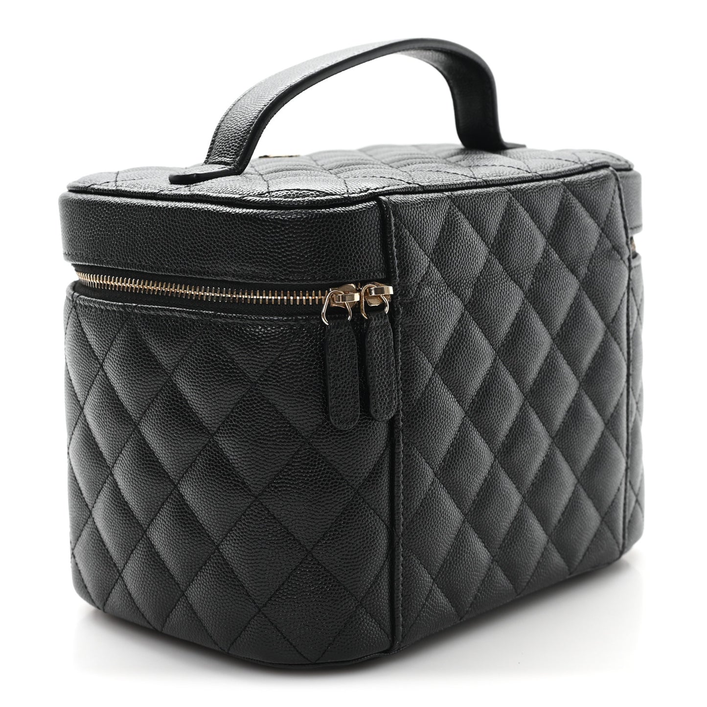 Caviar Quilted Large Vanity Pouch Black