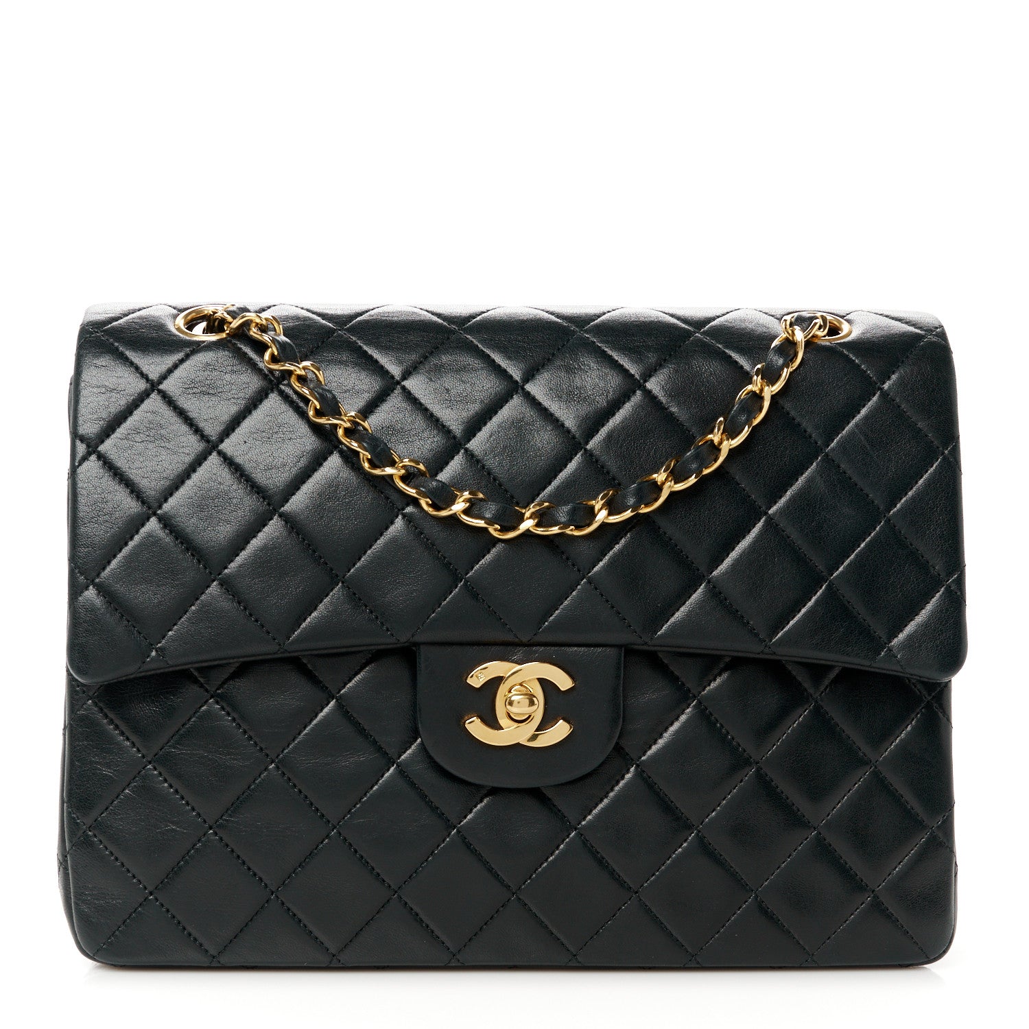 Chanel Lambskin Quilted Medium Double Flap Black 1 of 12