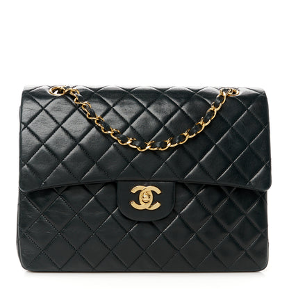 Chanel Lambskin Quilted Medium Double Flap Black 1 of 12