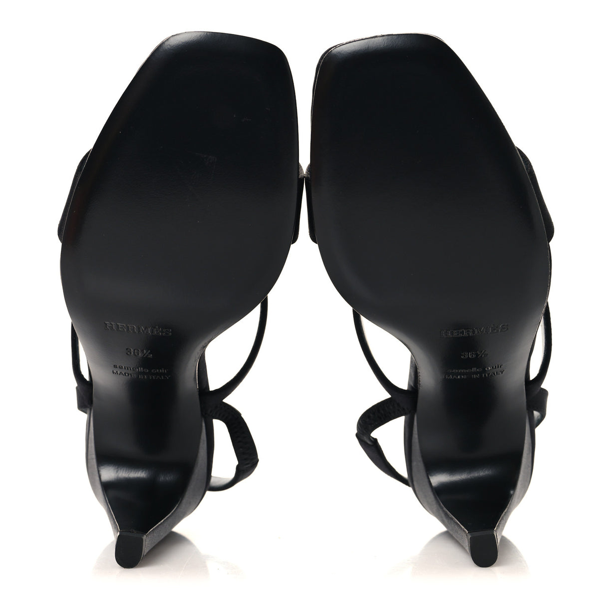 Hermes Satin Glamour 95 Sandals 36.5 Black 6 of 9