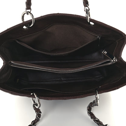 Chanel Calfskin Quilted Grand Shopping Tote GST Dark Brown 4 of 9