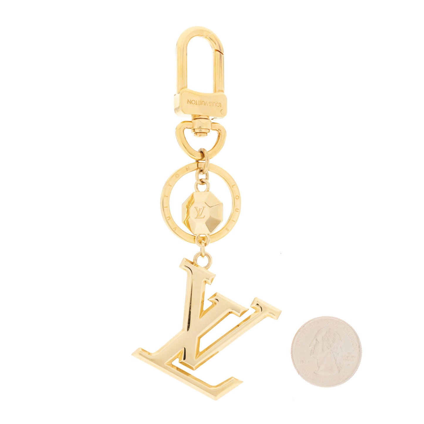 LV Facettes Bag Charm Key Holder Gold