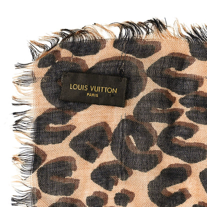 Louis Vuitton Cashmere Silk Leopard Etole Stole Marron 3 of 5