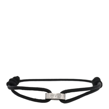 Cartier 18K White Gold Charity LOVE Adjustable Cord Bracelet Black 1 of 3