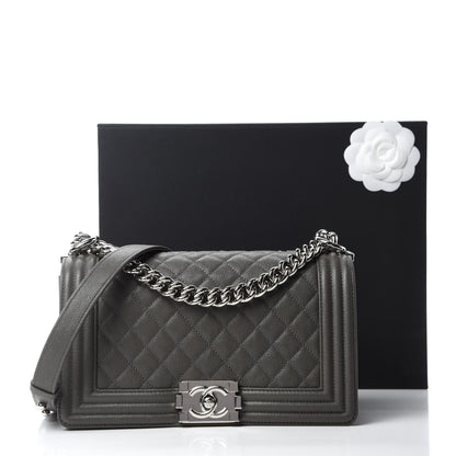 Chanel Caviar Quilted Medium Boy Flap Grey 11 of 11