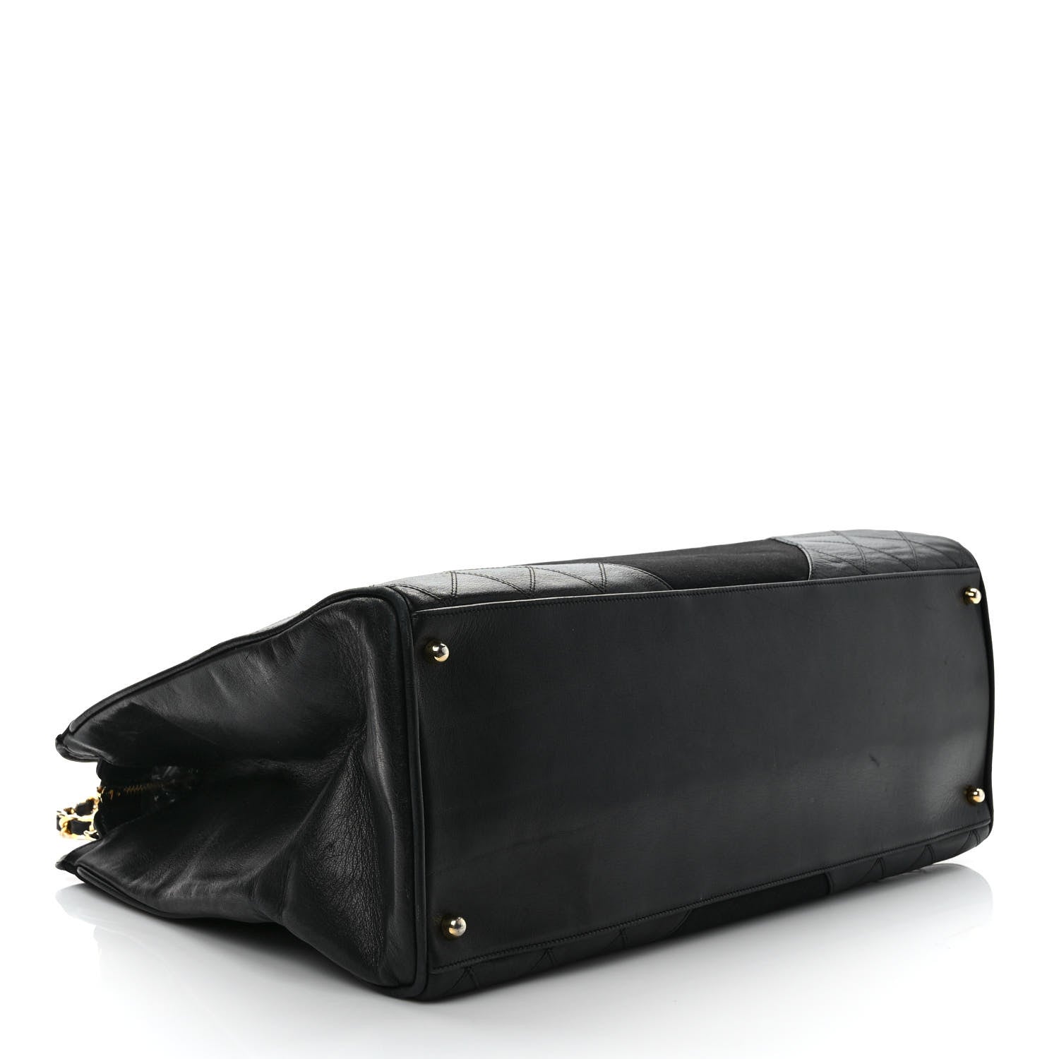 Chanel Canvas Lambskin Quilted Shopper Tote Black 3 of 9