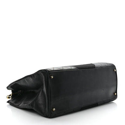 Chanel Canvas Lambskin Quilted Shopper Tote Black 3 of 9