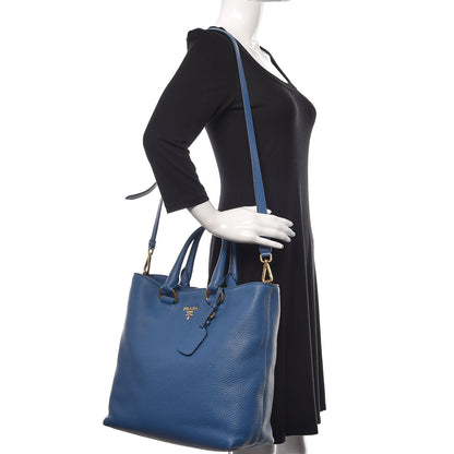 Prada Vitello Daino Tote Cobalto 2 of 11