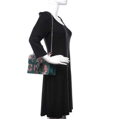 Gucci Calfskin Blooms Print Small Dionysus Shoulder Bag Bright Emerald Multicolor 2 of 11