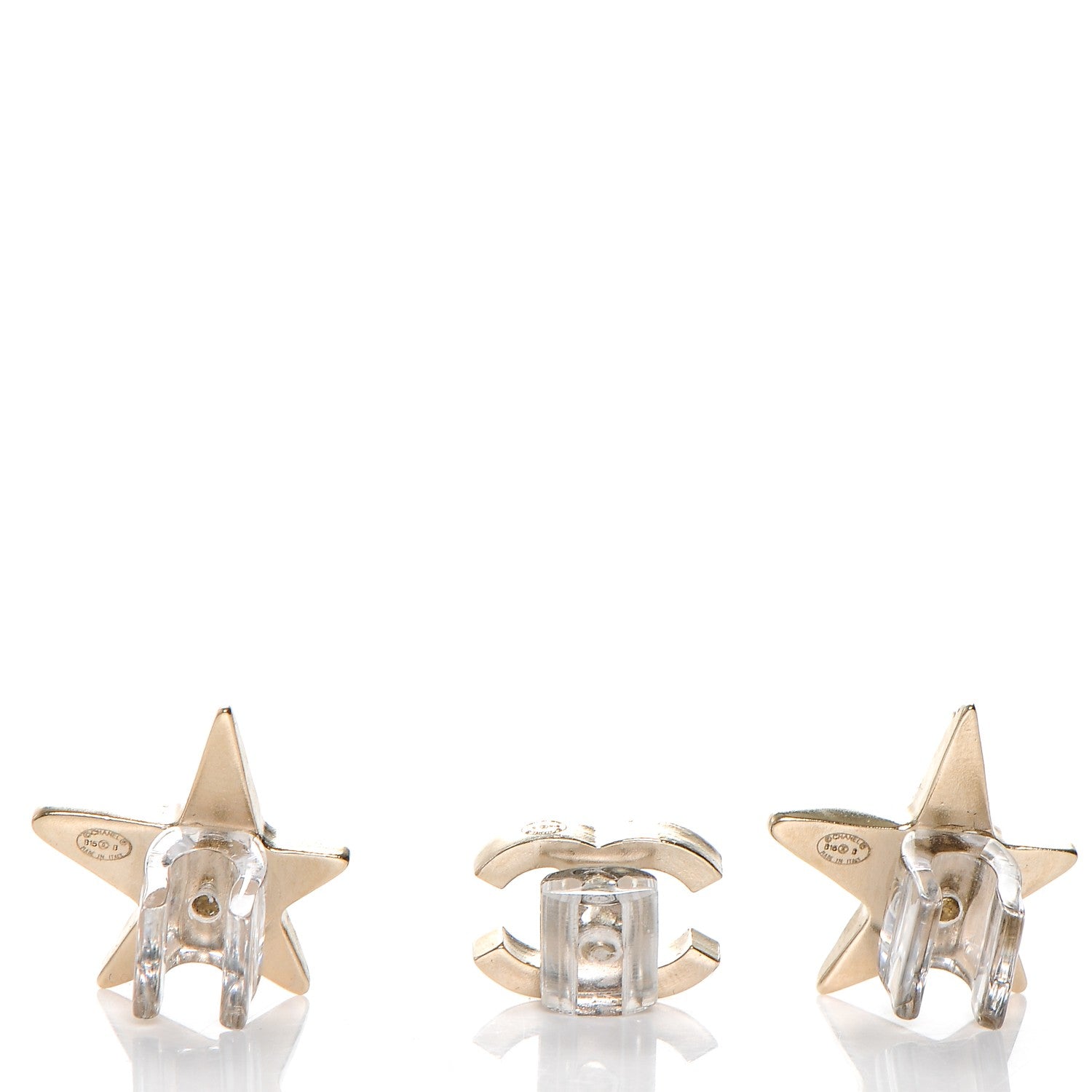 Chanel Swarovski Crystal CC Star Earphone Charms Gold 3 of 5
