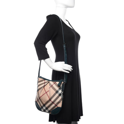 Burberry Patent Nova Check Julia Crossbody Bag Green 2 of 14