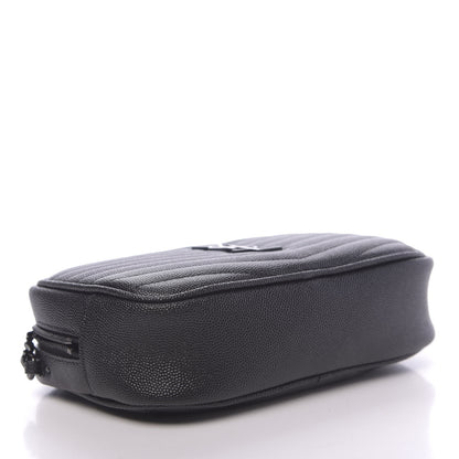 Saint Laurent Grain De Poudre Matelasse Monogram Mini Lou Camera Bag Black 4 of 12