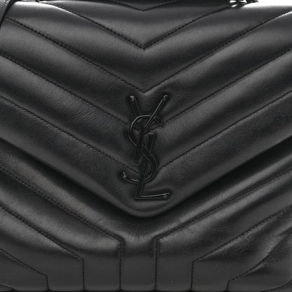 Saint Laurent Calfskin Y Quilted Monogram Monochrome Medium Loulou Chain Satchel Black 7 of 9