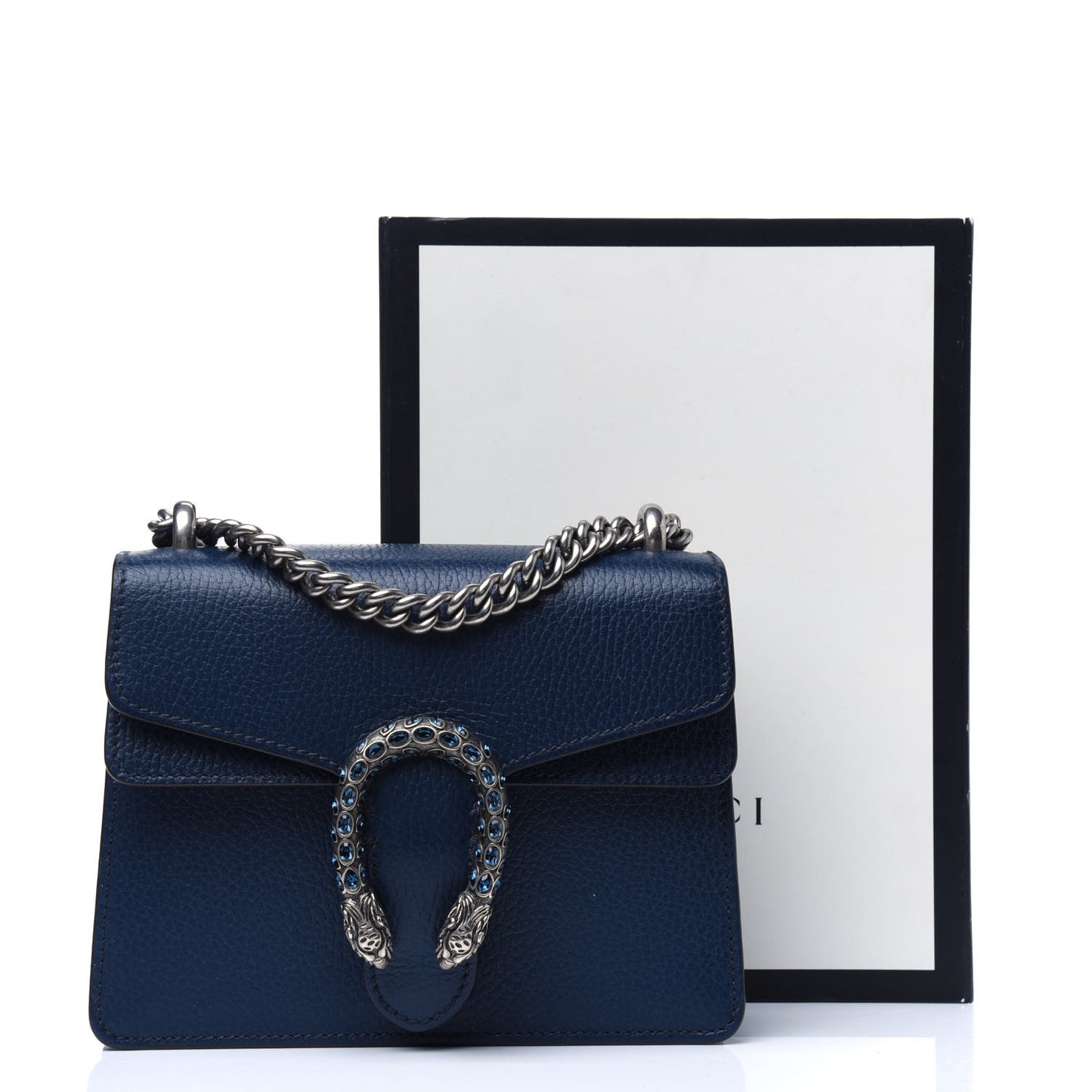 Dollar Calfskin Crystal Mini Dionysus Shoulder Bag Blue Agata Montana Sapphire