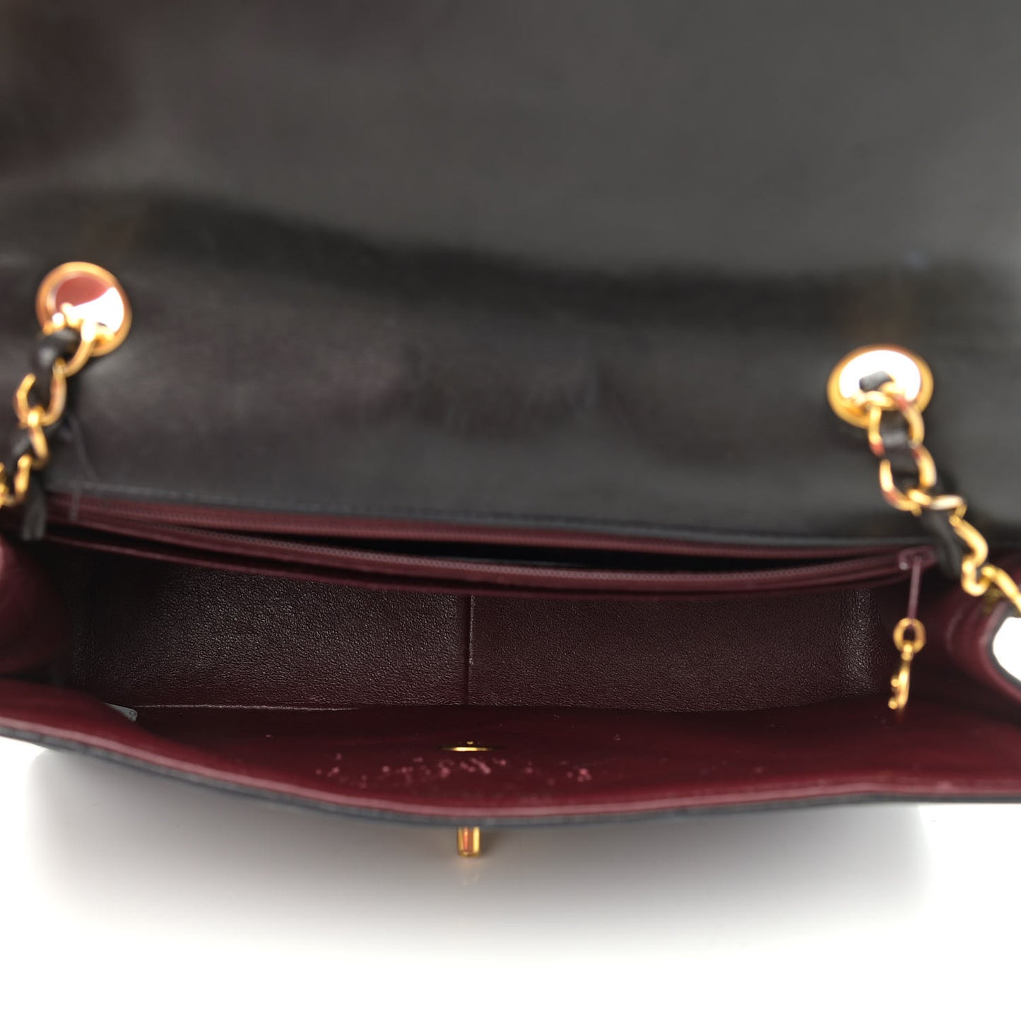 Lambskin Quilted Medium Single Flap Black