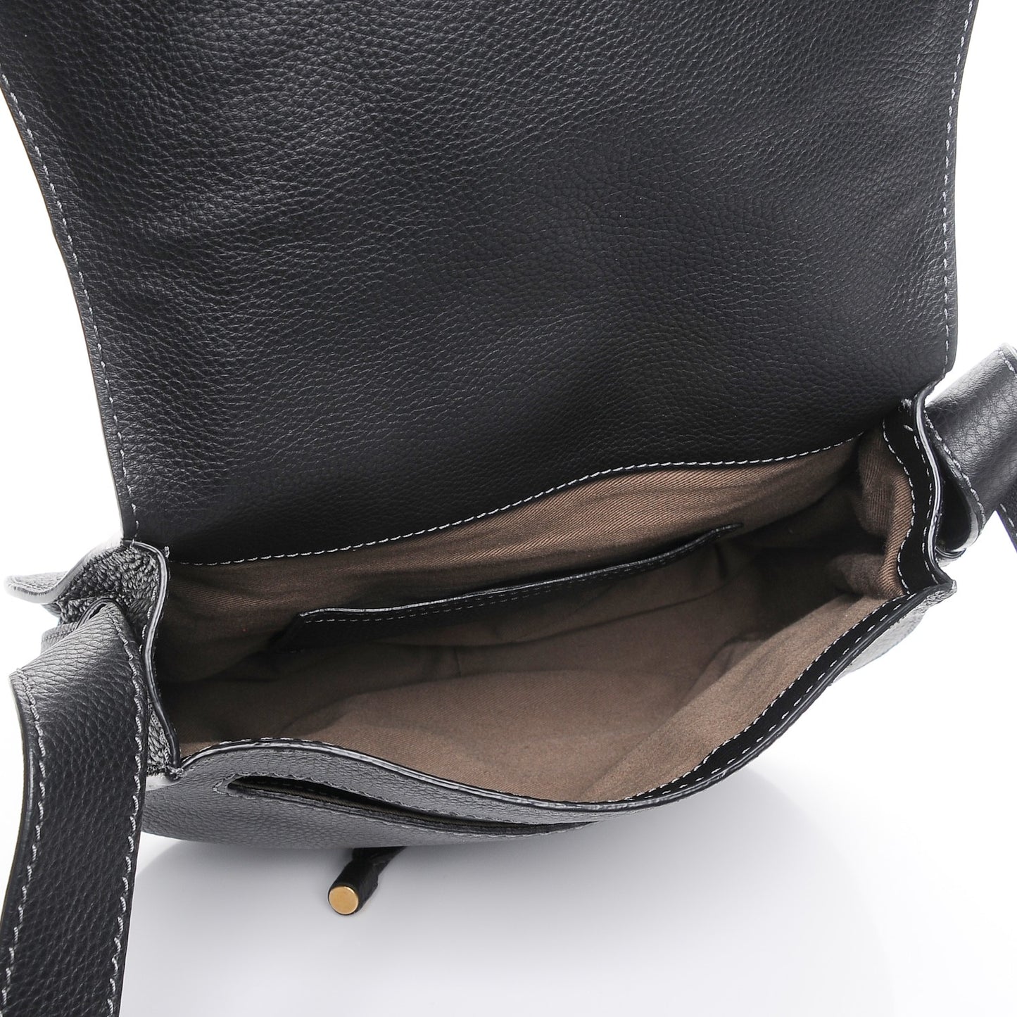 Calfskin Medium Marcie Round Crossbody Bag Black