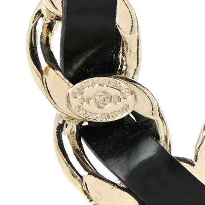 Chanel Lambskin Crystal Chain CC Charms Brooch Black Gold 4 of 4