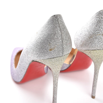 Christian Louboutin Glitter Mini Specchio Iriza 100 Pumps 39 Drague Light Gold 8 of 11