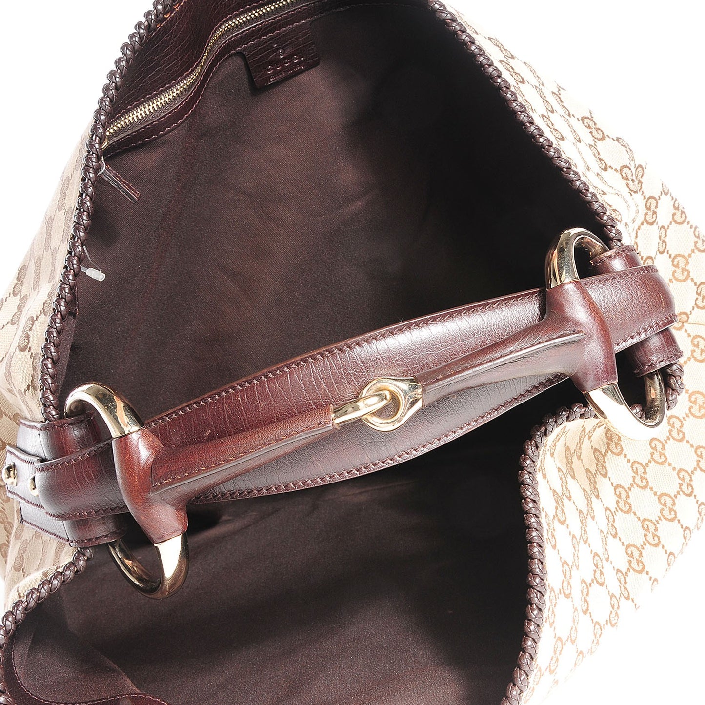 Monogram Large Horsebit Chain Hobo Dark Brown