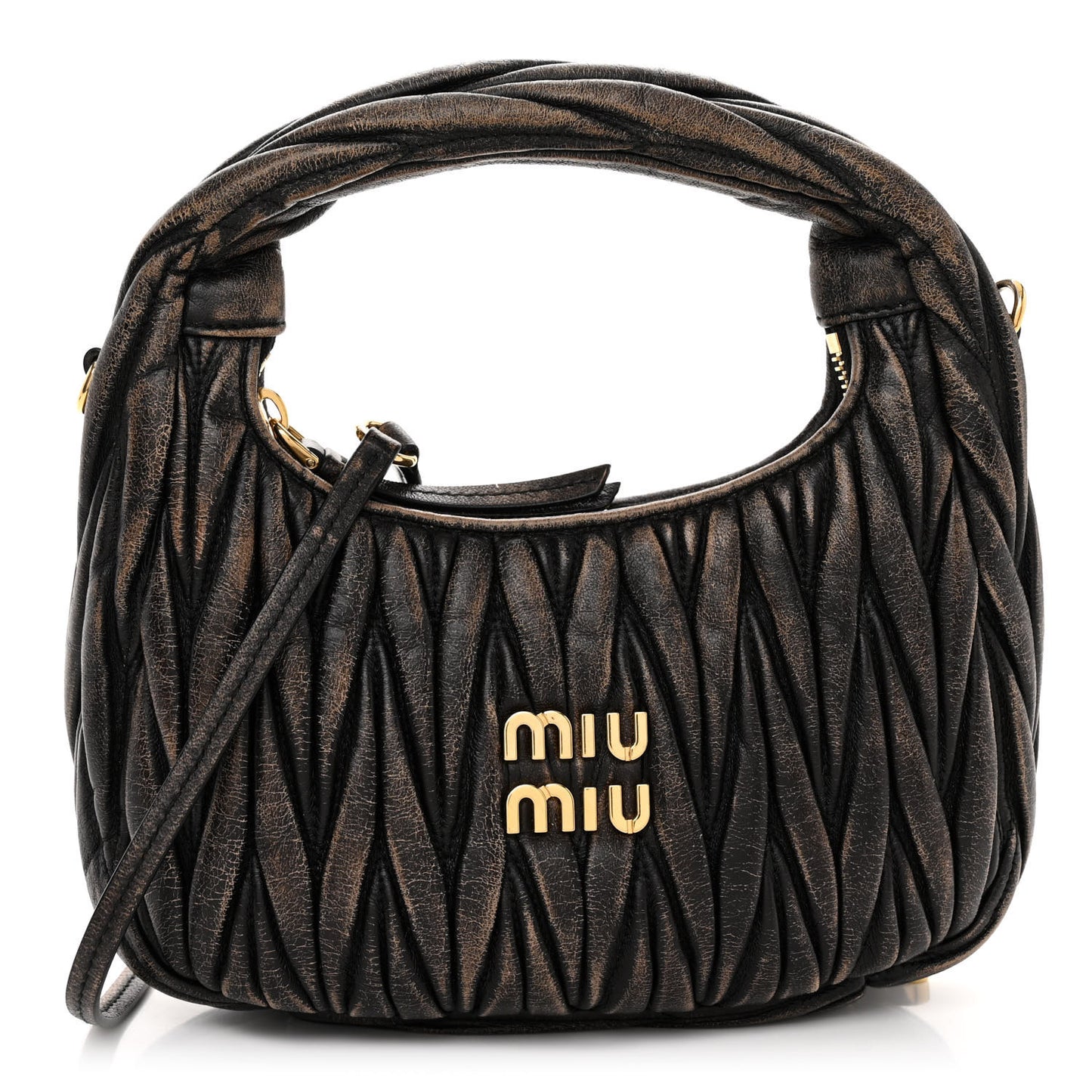 Nappa Matelasse Mini Wander Hobo Sabbia Caffe